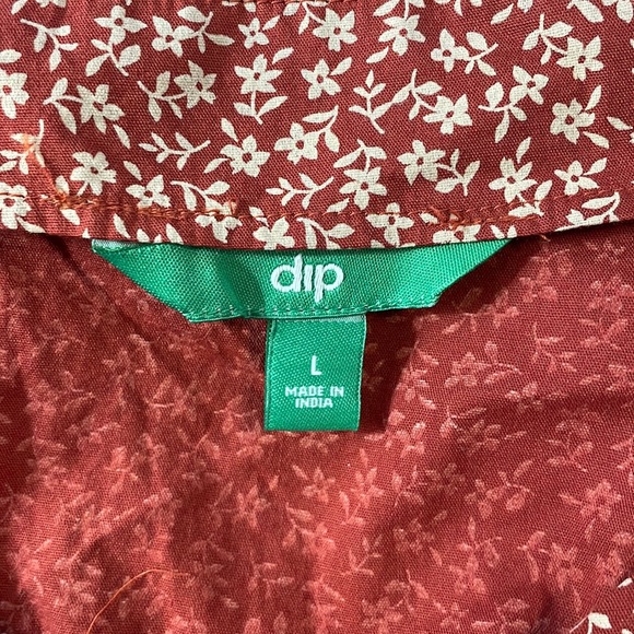 NWT dip In Bloom 3/4 Sleeve Floral V-Neck Button Down Shirt Size Large - Picture 6 of 8